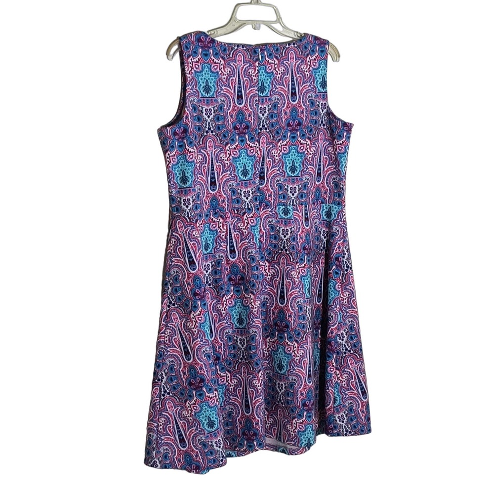 Talbots Sleeveless Dress Woman's Size 1X Multicolor Paisley Stretch Knit - Picture 5 of 14
